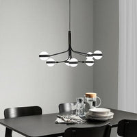STORSLINGA - LED chandelier, 8-armed, black/white , - best price from Maltashopper.com 00487609