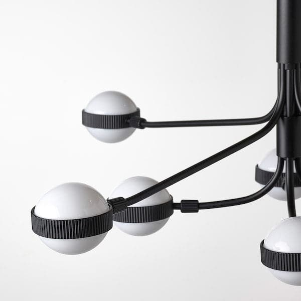 STORSLINGA - LED chandelier, 8-armed, black/white , - best price from Maltashopper.com 00487609