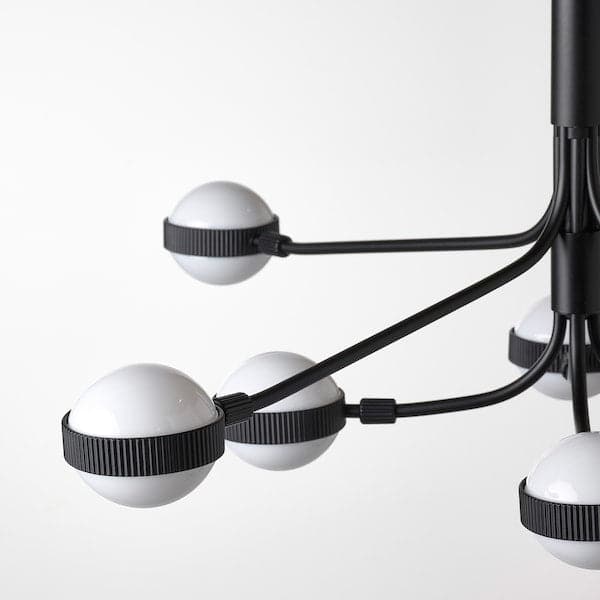 Ikea STORSLINGA - LED chandelier, 8-armed, black/white ,