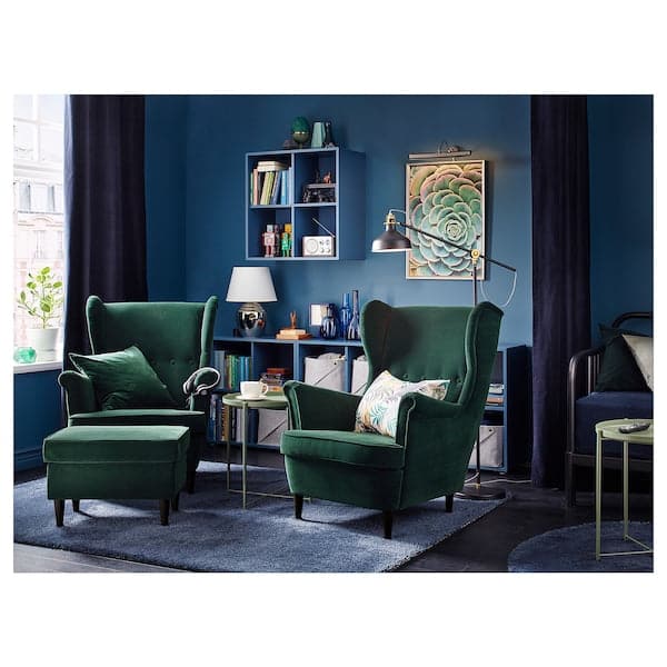Ikea STRANDMON Footrest - Dark green Djuparp ,
