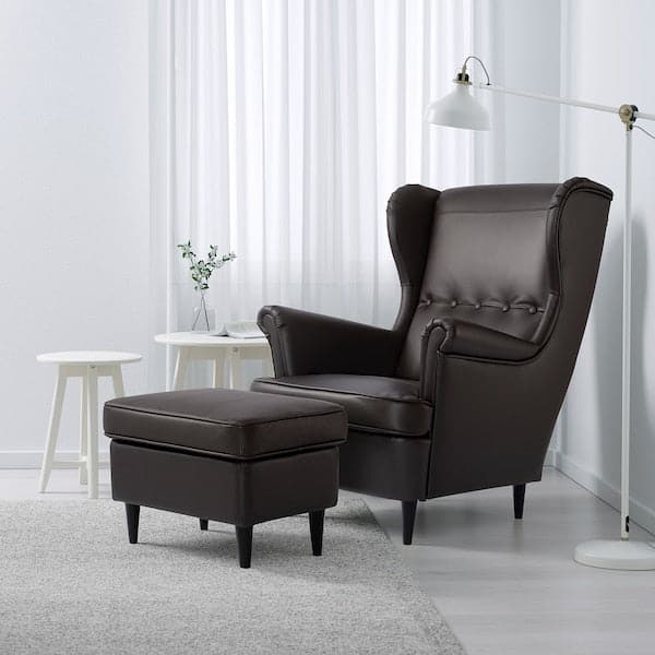 Ikea STRANDMON Footrest - Grann/Bomstad dark brown ,