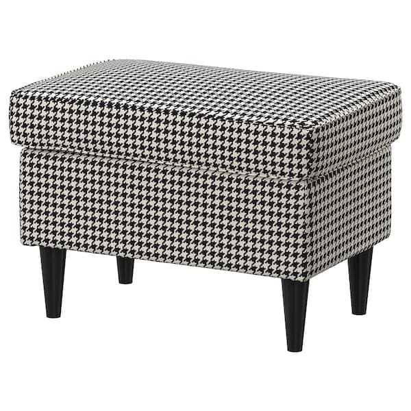 Ikea STRANDMON Footrest - Black/Beige Vibberbo ,