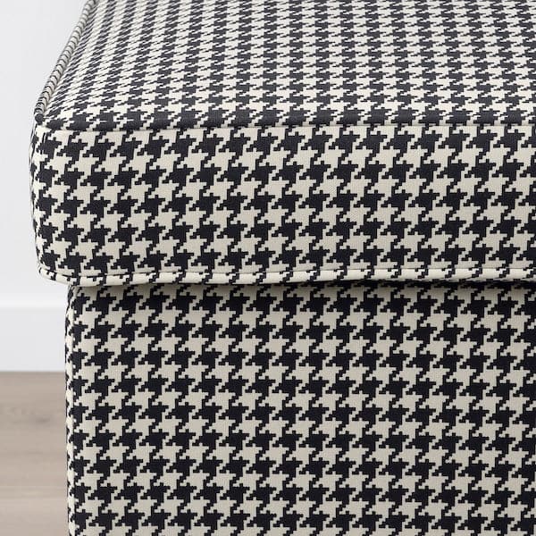 Ikea STRANDMON Footrest - Black/Beige Vibberbo ,
