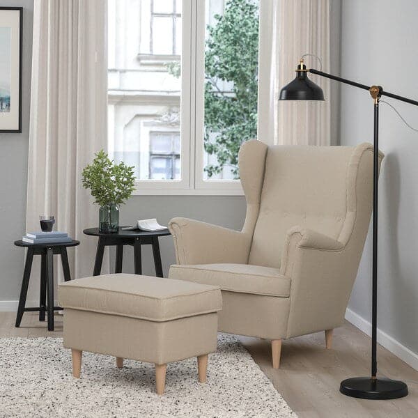 STRANDMON - Armchair and Footstool , - best price from Maltashopper.com 79483905