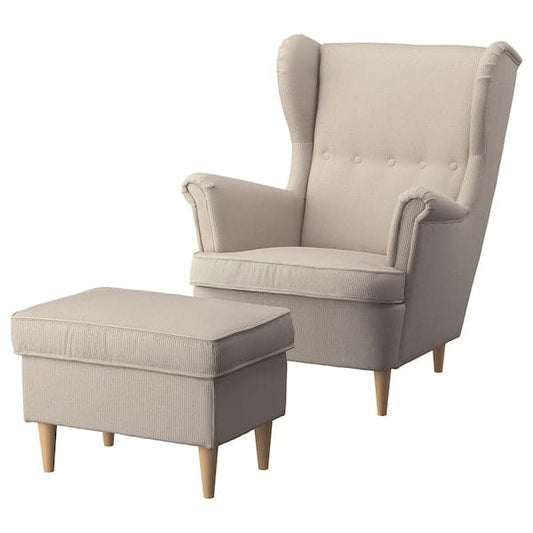 STRANDMON - Armchair and Footstool , - best price from Maltashopper.com 79483905