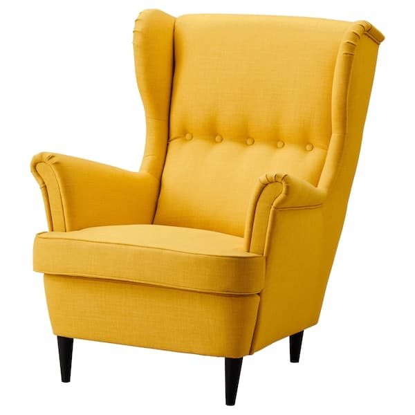 - STRANDMON - Wing chair, Skiftebo yellow