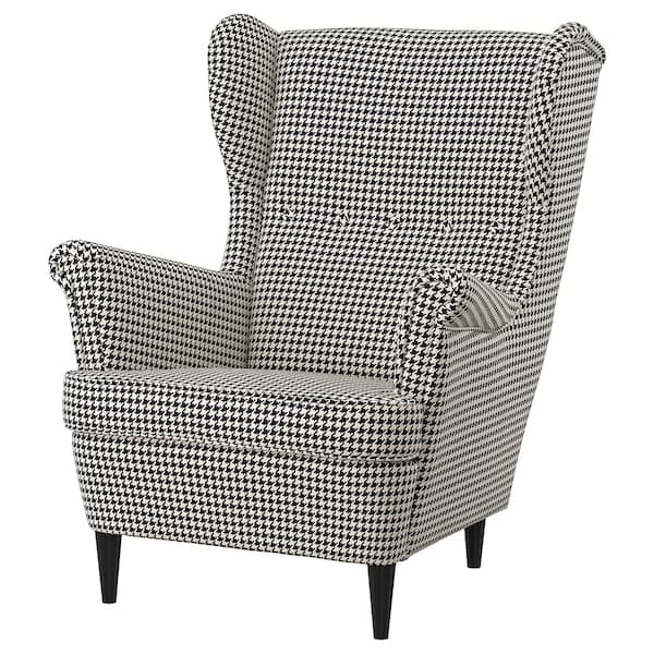 STRANDMON Armchair - Black/Beige Vibberbo