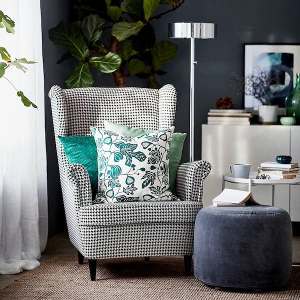 Ikea STRANDMON Armchair - Black/Beige Vibberbo