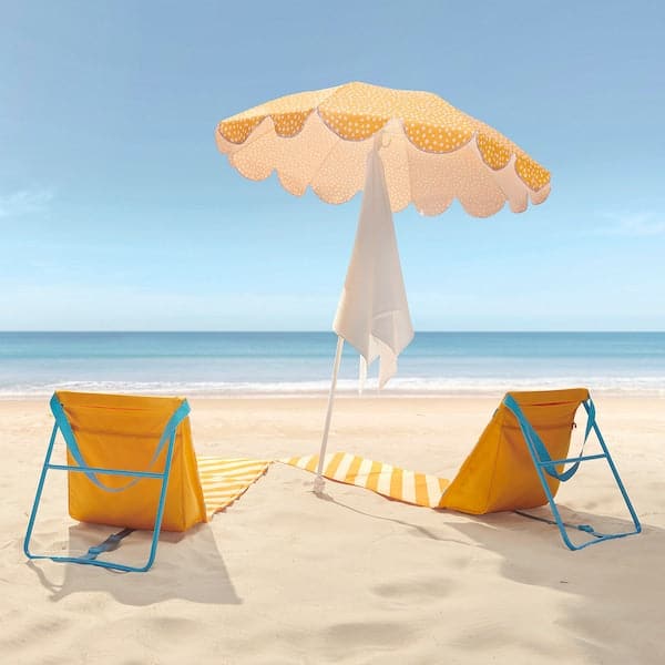 Ikea STRANDÖN - Parasol, yellow/white dotted, 140 cm