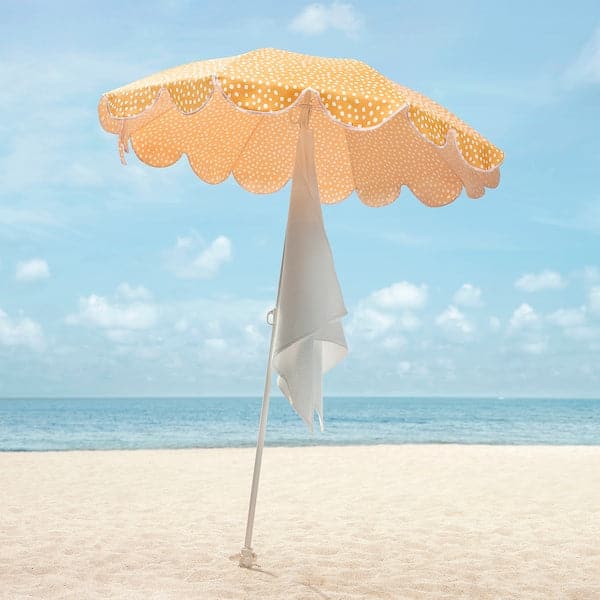 Ikea STRANDÖN - Parasol, yellow/white dotted, 140 cm