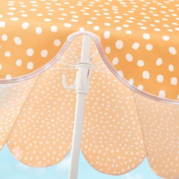 Ikea STRANDÖN - Parasol, yellow/white dotted, 140 cm