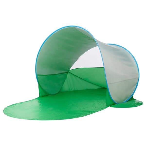 STRANDÖN - Pop-up sun/wind shelter, green/blue