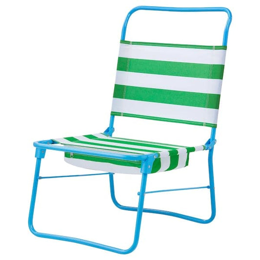 Ikea STRANDÖN - Beach chair, white green/blue