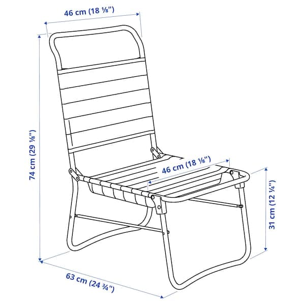 STRANDÖN - Beach chair, white green/blue - best price from Maltashopper.com 90522769