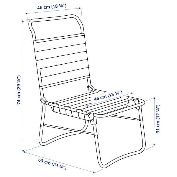 Ikea STRANDÖN - Beach chair, white green/blue