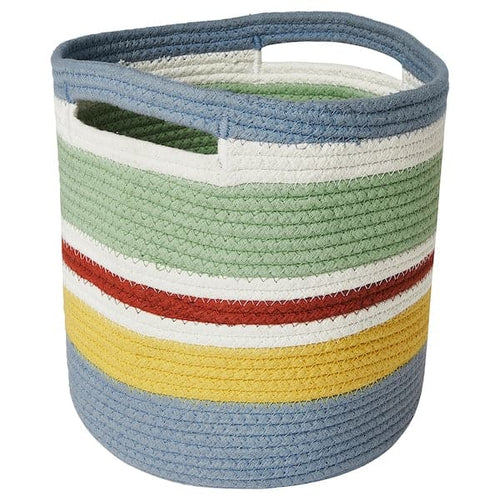 STRANDSKATA - Storage bag, braided/multicolour, 20 cm