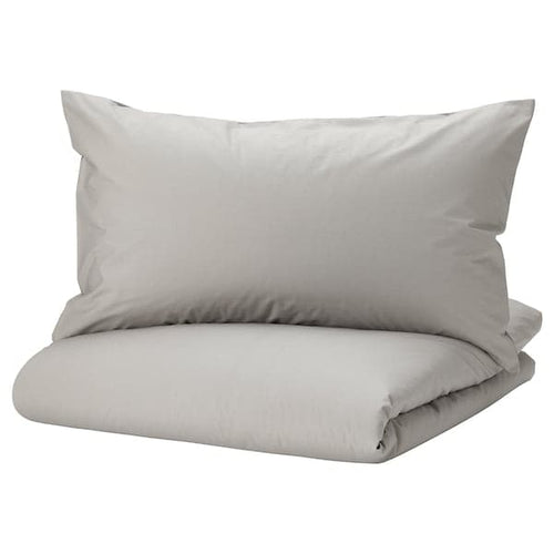 STRANDTALL - Duvet cover and pillowcase, grey/dark grey, 150x200/50x80 cm
