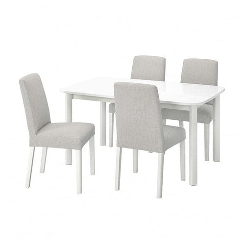 STRANDTORP / BERGMUND Table and 4 chairs - white/Orrsta light grey 150/205/260 cm , 150/205/260 cm