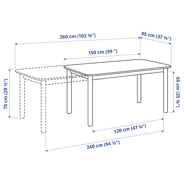 STRANDTORP / BERGMUND Table and 4 chairs - white/Orrsta light grey 150/205/260 cm , 150/205/260 cm - best price from Maltashopper.com 19441089