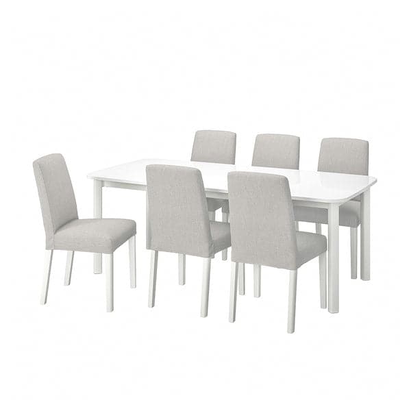 STRANDTORP / BERGMUND Table and 6 chairs , 150/205/260 cm
