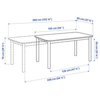 STRANDTORP / BERGMUND Table and 6 chairs , 150/205/260 cm - best price from Maltashopper.com 39441093
