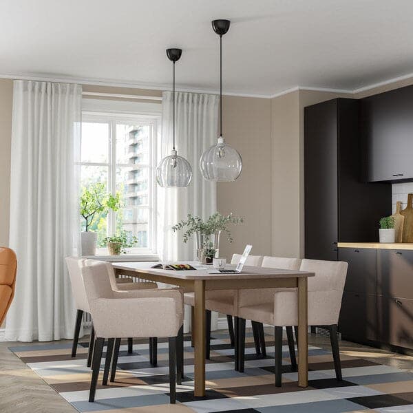 STRANDTORP / MÅRENÄS - Table and 6 chairs with armrests , 150/205/260 cm - best price from Maltashopper.com 29518827