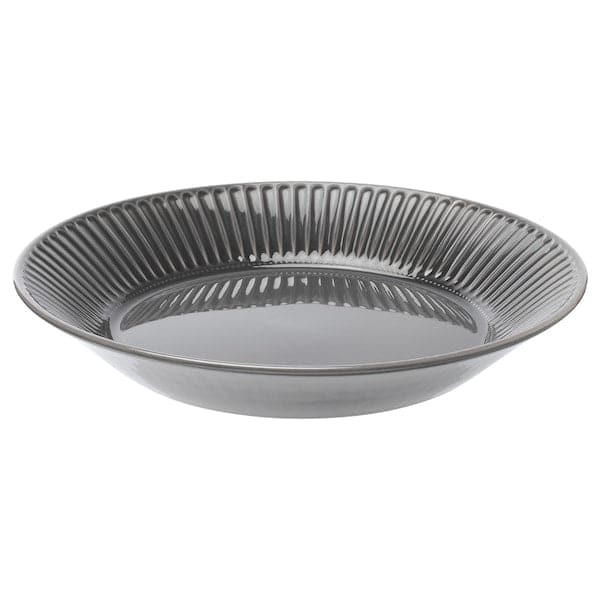 STRIMMIG - Serving Plate, earthenware grey , - best price from Maltashopper.com 00437884