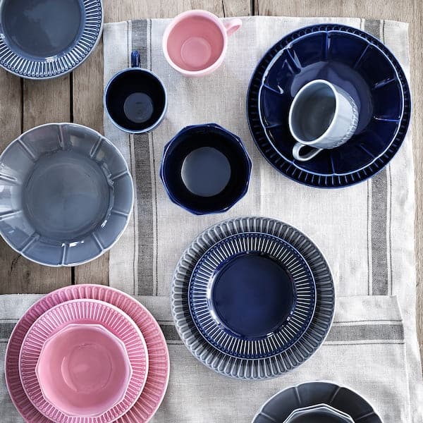 STRIMMIG - Serving Plate, earthenware grey , - best price from Maltashopper.com 00437884