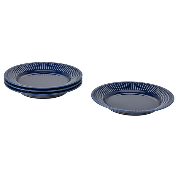 Ikea STRIMMIG - Side plate, stoneware blue, 21 cm