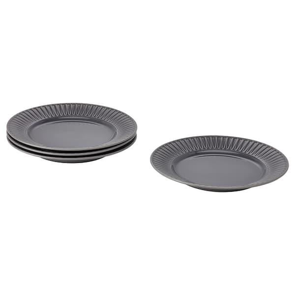 STRIMMIG - Plate, stoneware grey, 27 cm - best price from Maltashopper.com 50505644