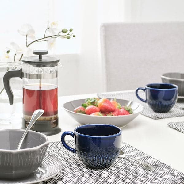 STRIMMIG - Mug, stoneware blue, 36 cl - best price from Maltashopper.com 50426388