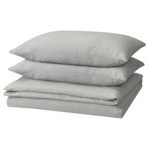 STRUTBRÄKEN - Duvet cover and 2 pillowcases, grey, 240x220/50x80 cm