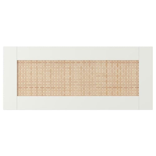 STUDSVIKEN - Drawer front, white/woven poplar, 60x26 cm