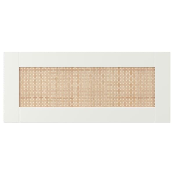 STUDSVIKEN - Drawer front, white/woven poplar, 60x26 cm