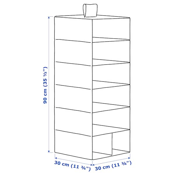 Ikea STUK - Storage with 7 compartments, white/grey, 30x30x90 cm
