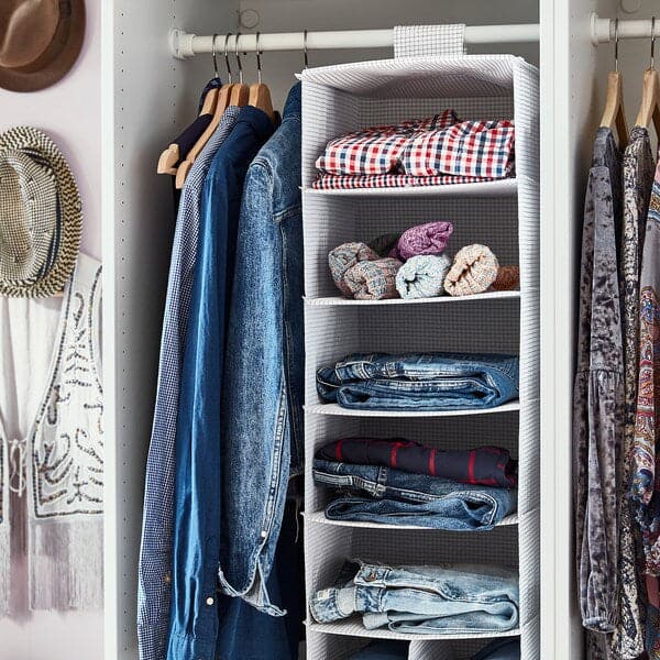 Ikea STUK - Storage with 7 compartments, white/grey, 30x30x90 cm