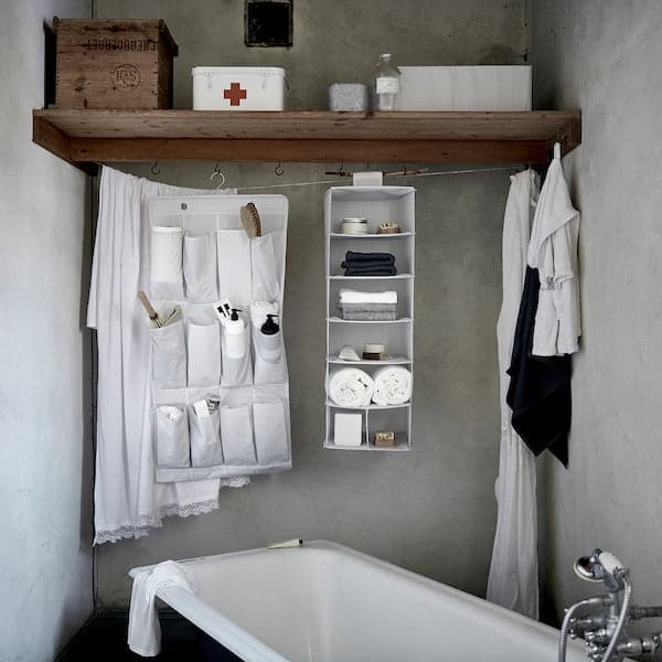 STUK - Storage with 7 compartments, white/grey, 30x30x90 cm - best price from Maltashopper.com 70370856