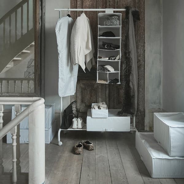 Ikea STUK - Storage with 7 compartments, white/grey, 30x30x90 cm