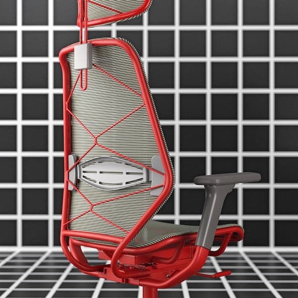 STYRSPEL - Gaming chair, gray / red - best price from Maltashopper.com 60526085