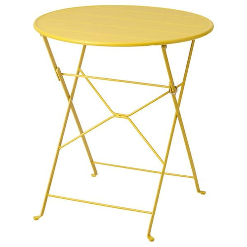 SUNDSÖ - Garden table, yellow, 65 cm