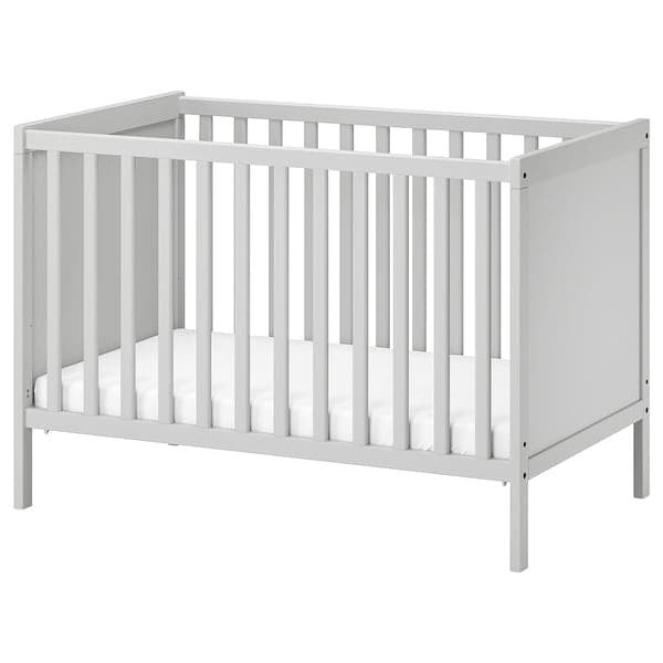 SUNDVIK Cot - grey 60x120 cm , 60x120 cm