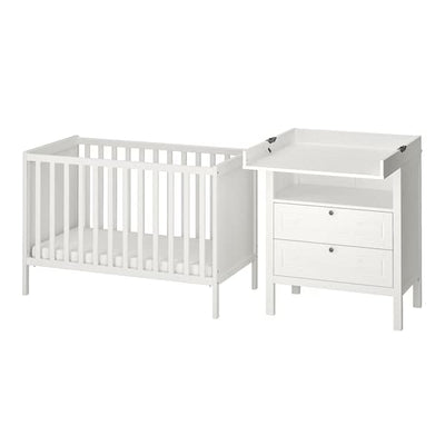 SUNDVIK - Set of 2 baby furniture, white, , 60x120 cm - best price from Maltashopper.com 29506099