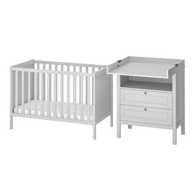 SUNDVIK - Set of 2 baby furniture, grey, , 60x120 cm - best price from Maltashopper.com 59506106
