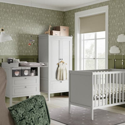 SUNDVIK - Nursery furniture set, 3pcs, grey, , - best price from Maltashopper.com 09505816