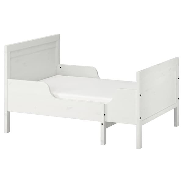 SUNDVIK - Ext bed frame with slatted bed base, white, 80x200 cm - best price from Maltashopper.com 49046068