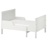 SUNDVIK ext bed frame with slatted bed base, white, 80x200 cm