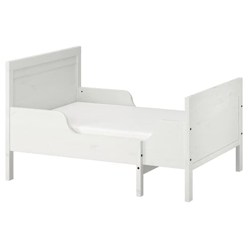SUNDVIK - Ext bed frame with slatted bed base, white, 80x200 cm