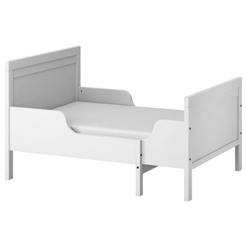 SUNDVIK - Ext bed frame with slatted bed base, grey, 80x200 cm