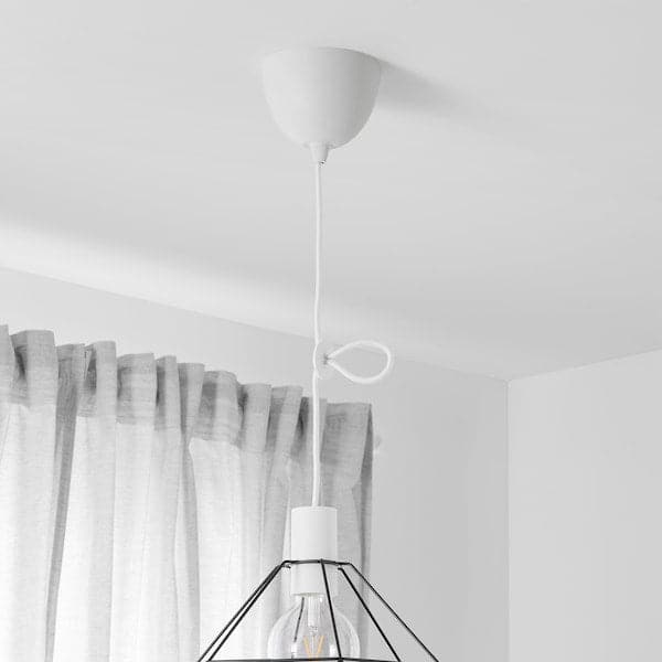 Ikea SUNNEBY - Cord set, white textile, 1.8 m