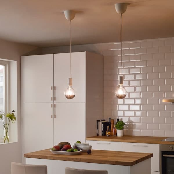 SUNNEBY - Cord set, white textile, 1.8 m - best price from Maltashopper.com 20420175